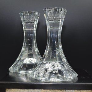 Glass Candlesticks set of 2